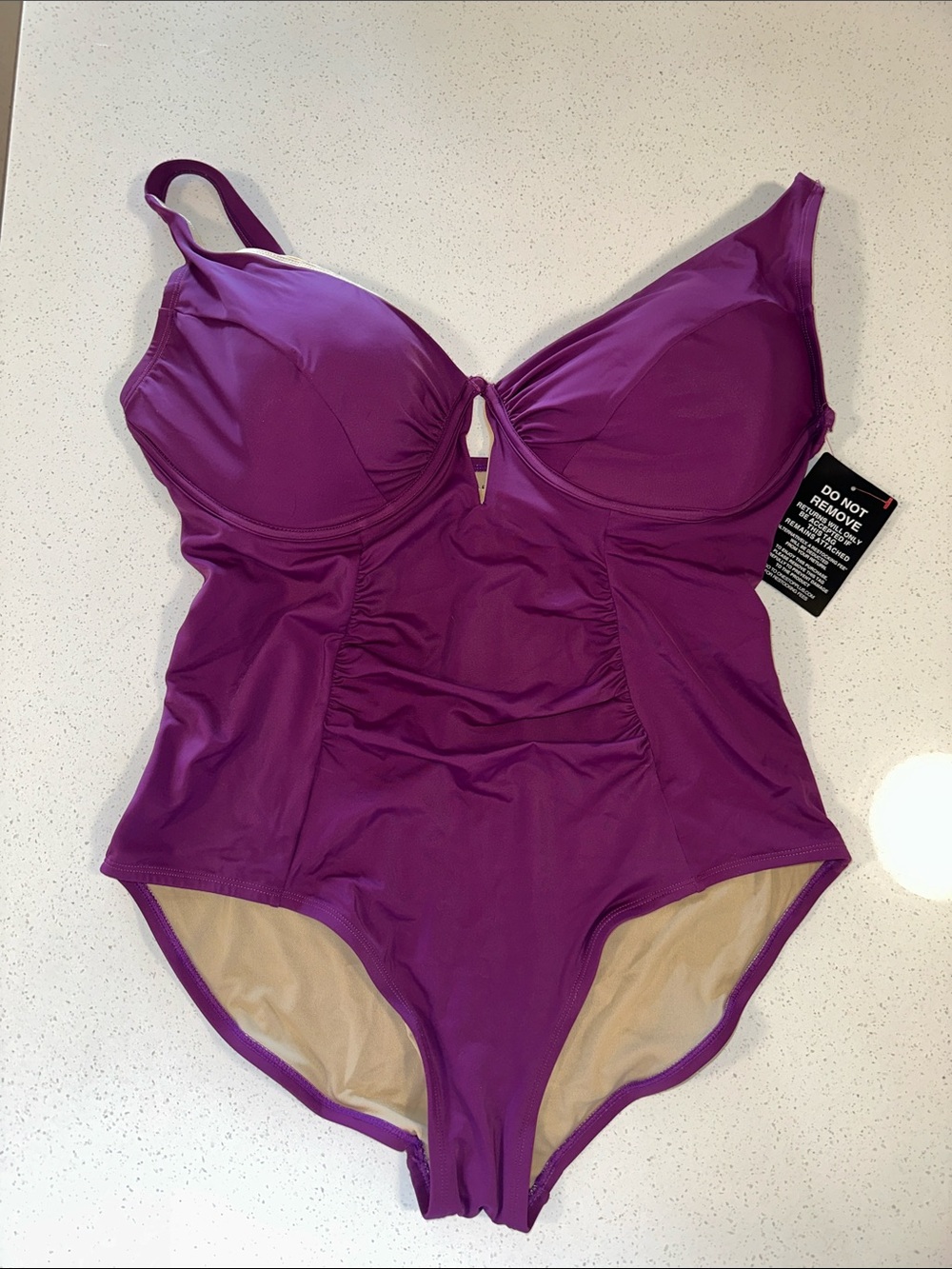 Swimsuits For All- Plum One-Piece Swimsuit, tummy control,